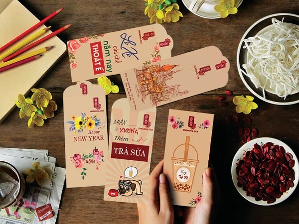 Mẫu bao lì xì giấy Kraft dễ thương