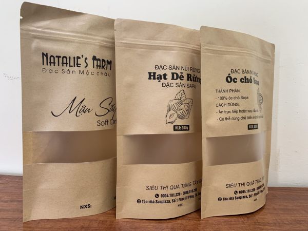 Địa chỉ in túi zip giấy kraft giá rẻ, thiết kế theo yêu cầu