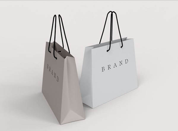 Mẫu túi giấy shop quần áo với thiết kế tên thương hiệu đơn giản