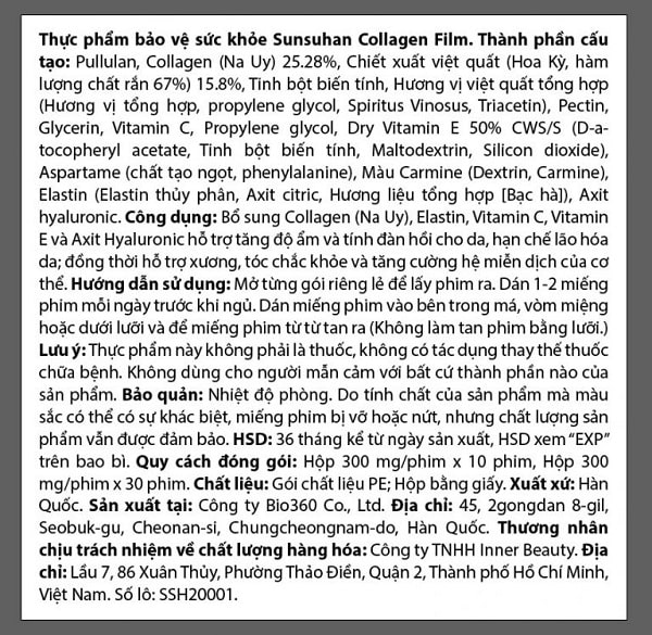 Mẫu tem phụ thực phẩm bảo vệ sức khỏe