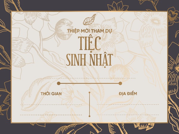 Thiệp mời sinh nhật đơn giản