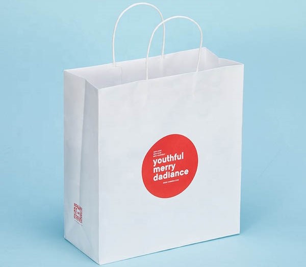 Túi kraft màu trắng quai giấy in thông điệp tuổi trẻ
