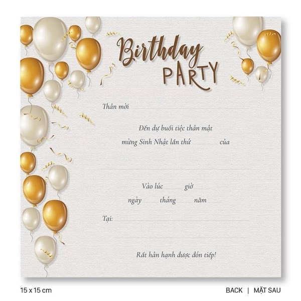 Kích thước thiệp 15 x 15cm