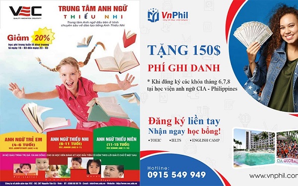 Mẫu quảng bá khóa học tiếng Anh cho trẻ em