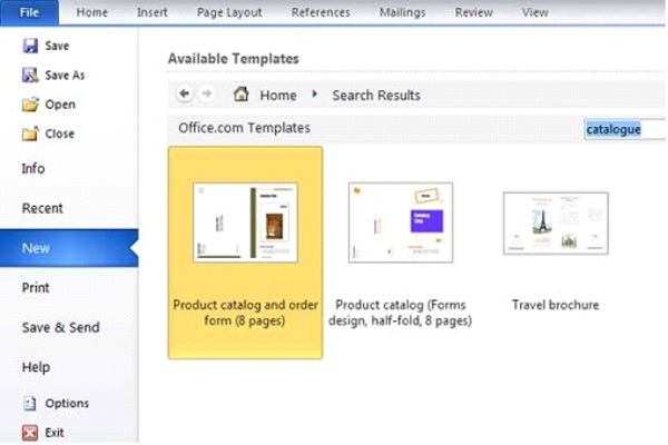 Cách làm Catalogue đơn giản nhập "Catalogue" và nhấn Enter tại ô Tìm kiếm mẫu&nbsp;