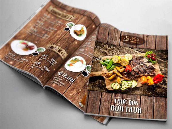 Menu đồ ăn theo phong cách đơn giản