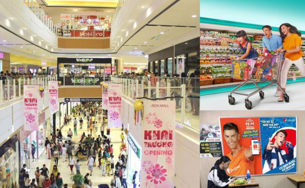 Poster được trưng bày trong các siêu thị với các kích thước lớn