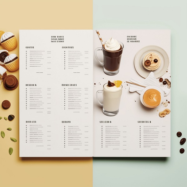 Menu đẹp theo phong cách tối giản, dễ nhìn