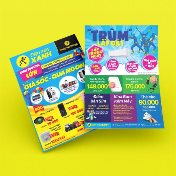 Mẫu tờ rơi Điện Máy Xanh khai trương lớn giá sốc quà ngon