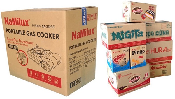  Gia công Flexo thùng carton bánh kẹo 