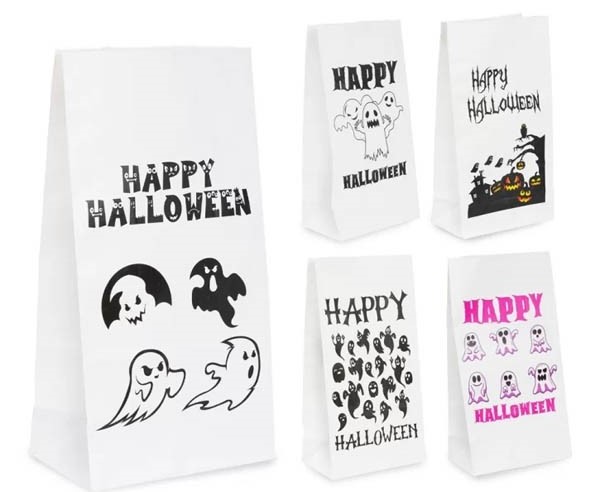 Túi kraft trắng không quai đựng kẹo mùa halloween