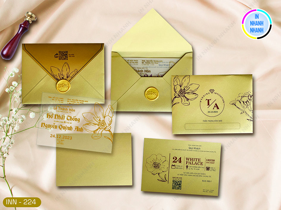 Thiệp Cưới In Nhanh Mã 224