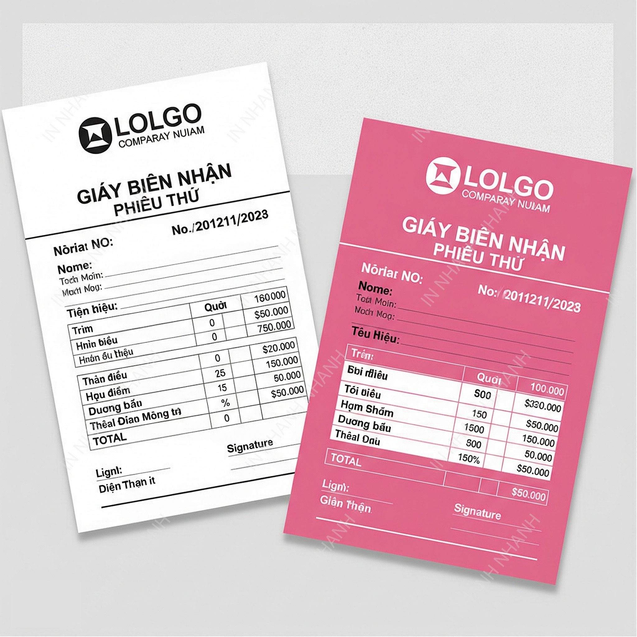 In Phiếu Thu Giá Rẻ