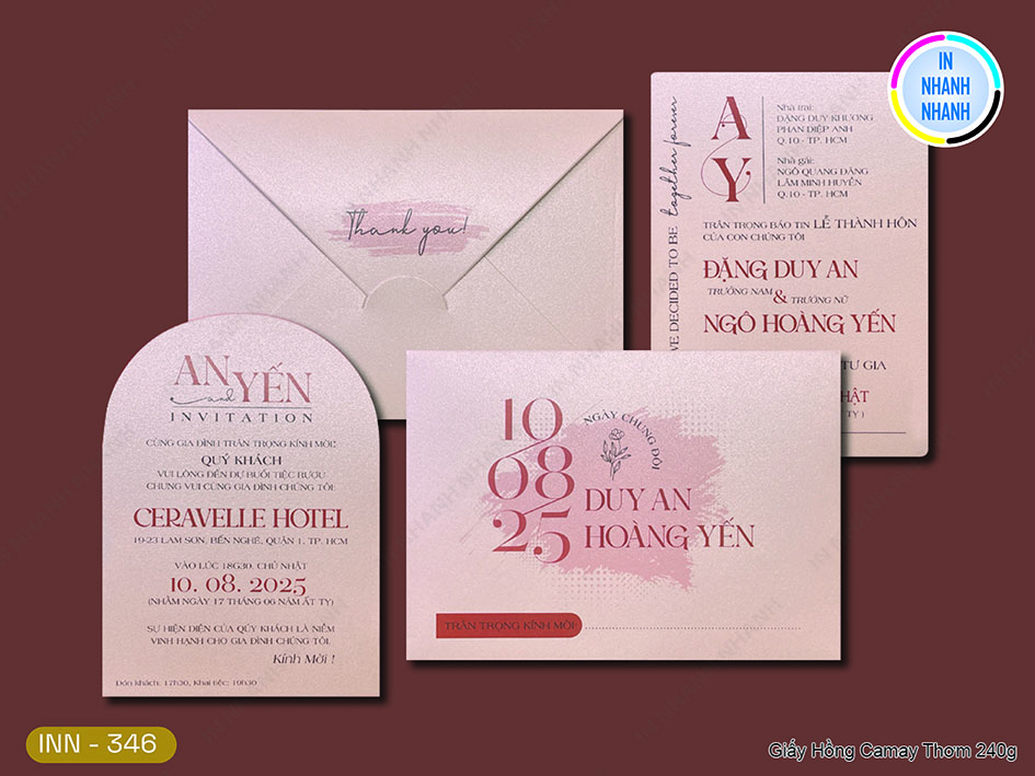 Thiệp Cưới In Nhanh Mã 346