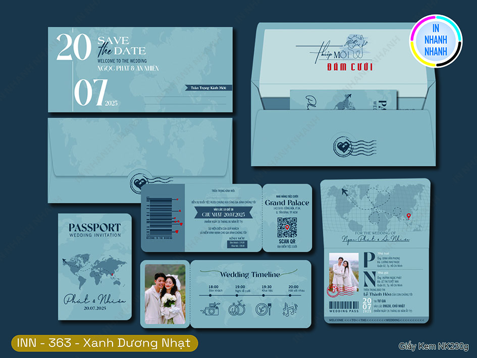 Thiệp Cưới In Nhanh Mã 363