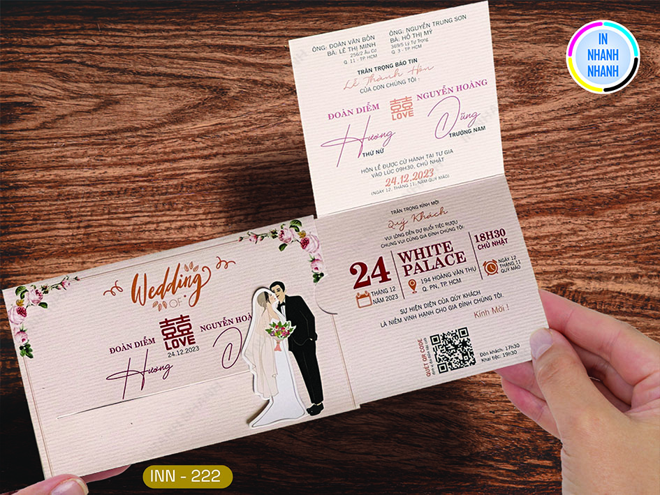 Thiệp Cưới In Nhanh Mã 222