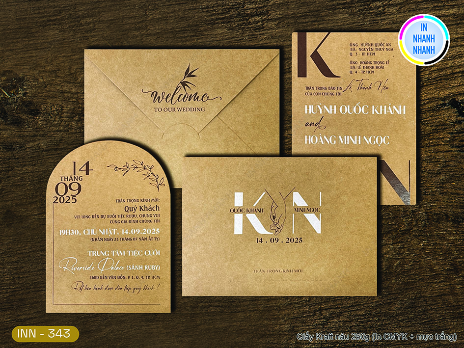 Thiệp Cưới In Nhanh Mã 225