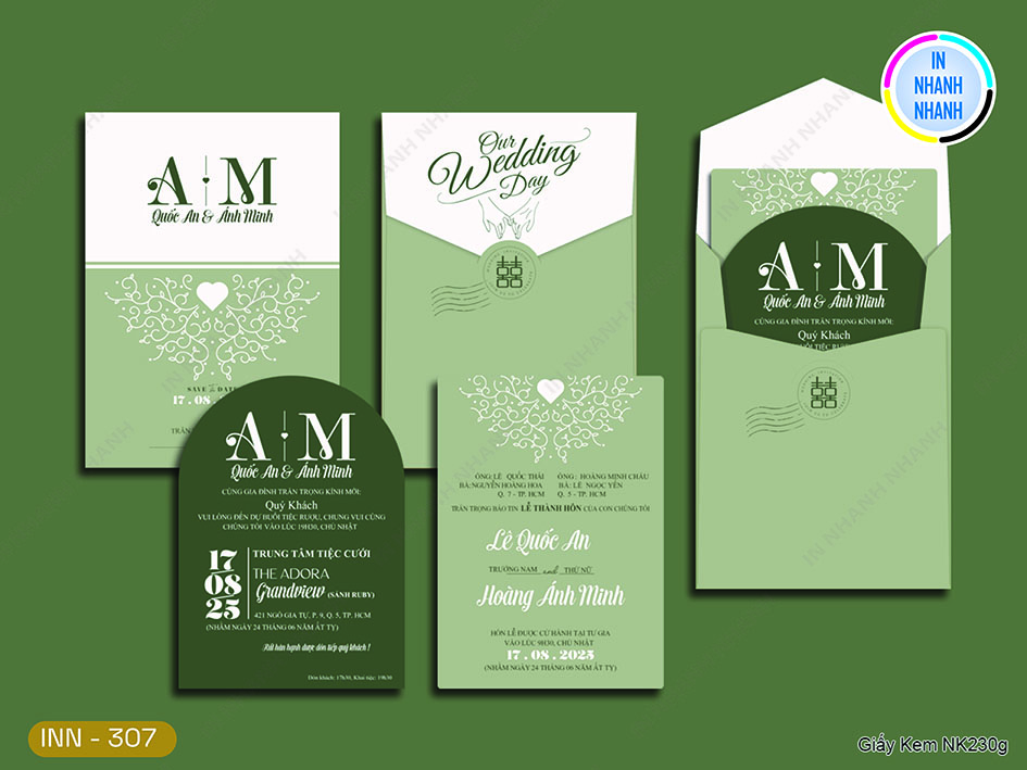 Thiệp Cưới In Nhanh Mã 307