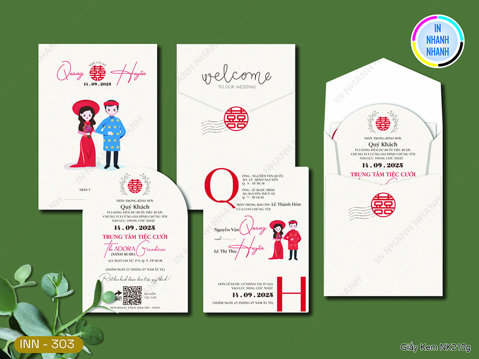 Thiệp Cưới In Nhanh Mã 303